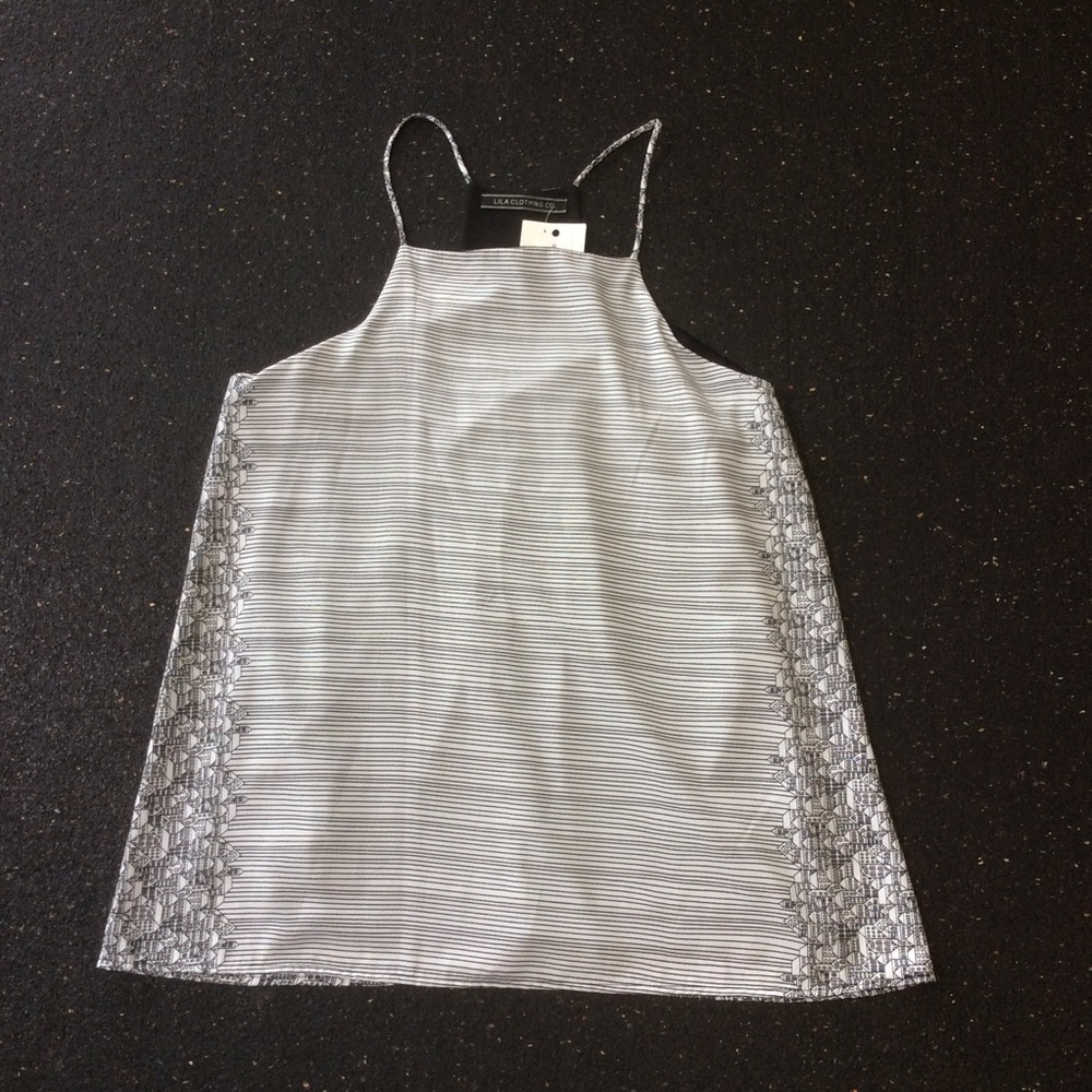 Lila Black and White City Top